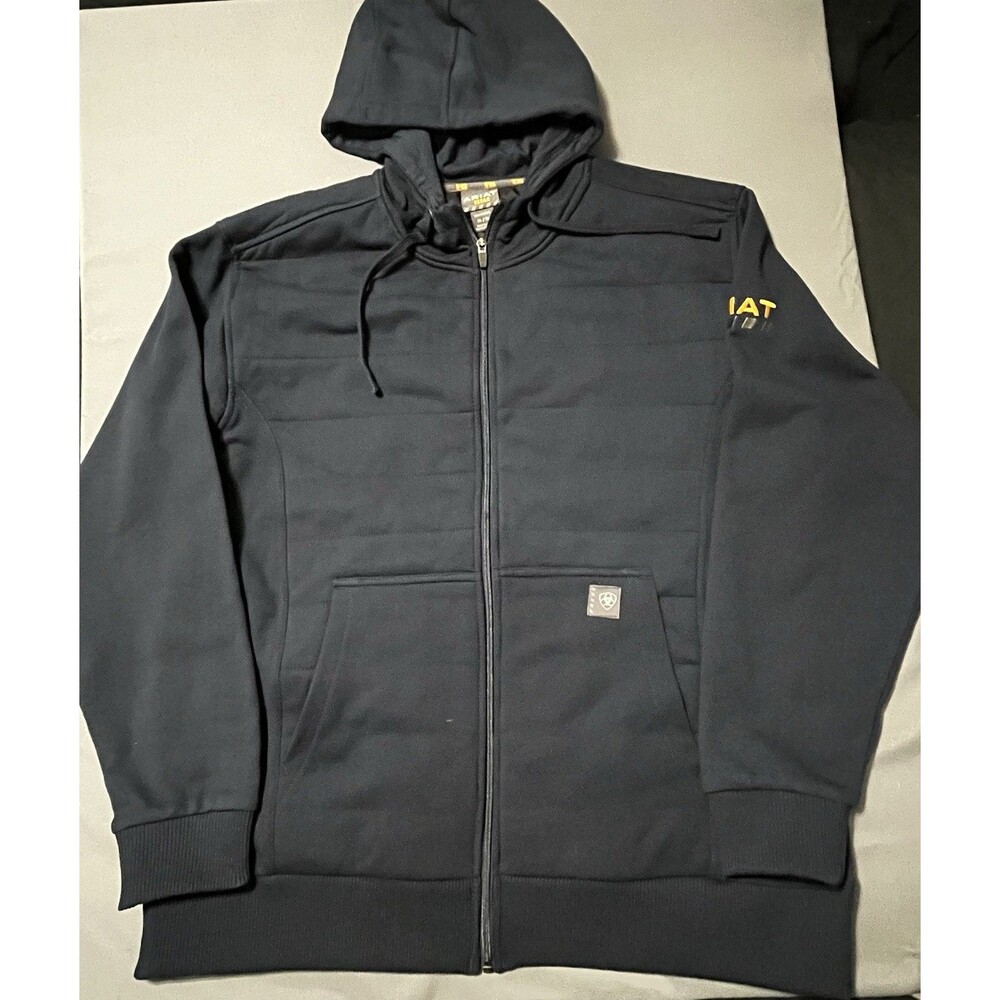 Ariat Rebar Regulator Hoodie Mens XL Blue Quilted Insulated Full Zip Jacket